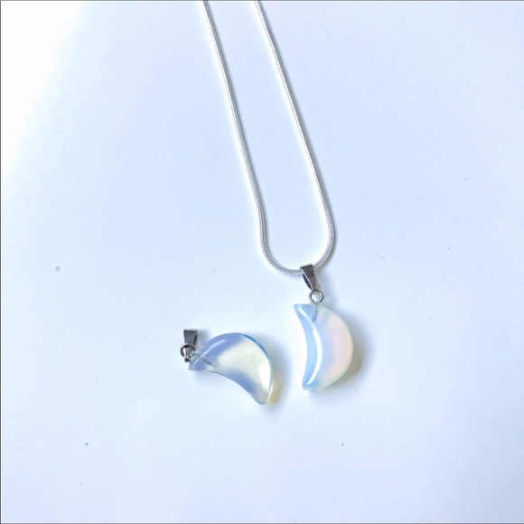 Opalite Moon🌙 Sterling Silver .925 Necklace💫 - Picture 2 of 4